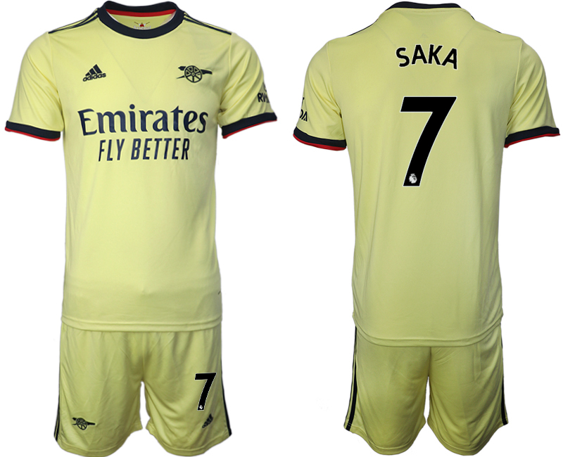 Men 2021-2022 Club Arsenal away yellow #7 Soccer Jersey->arsenal jersey->Soccer Club Jersey